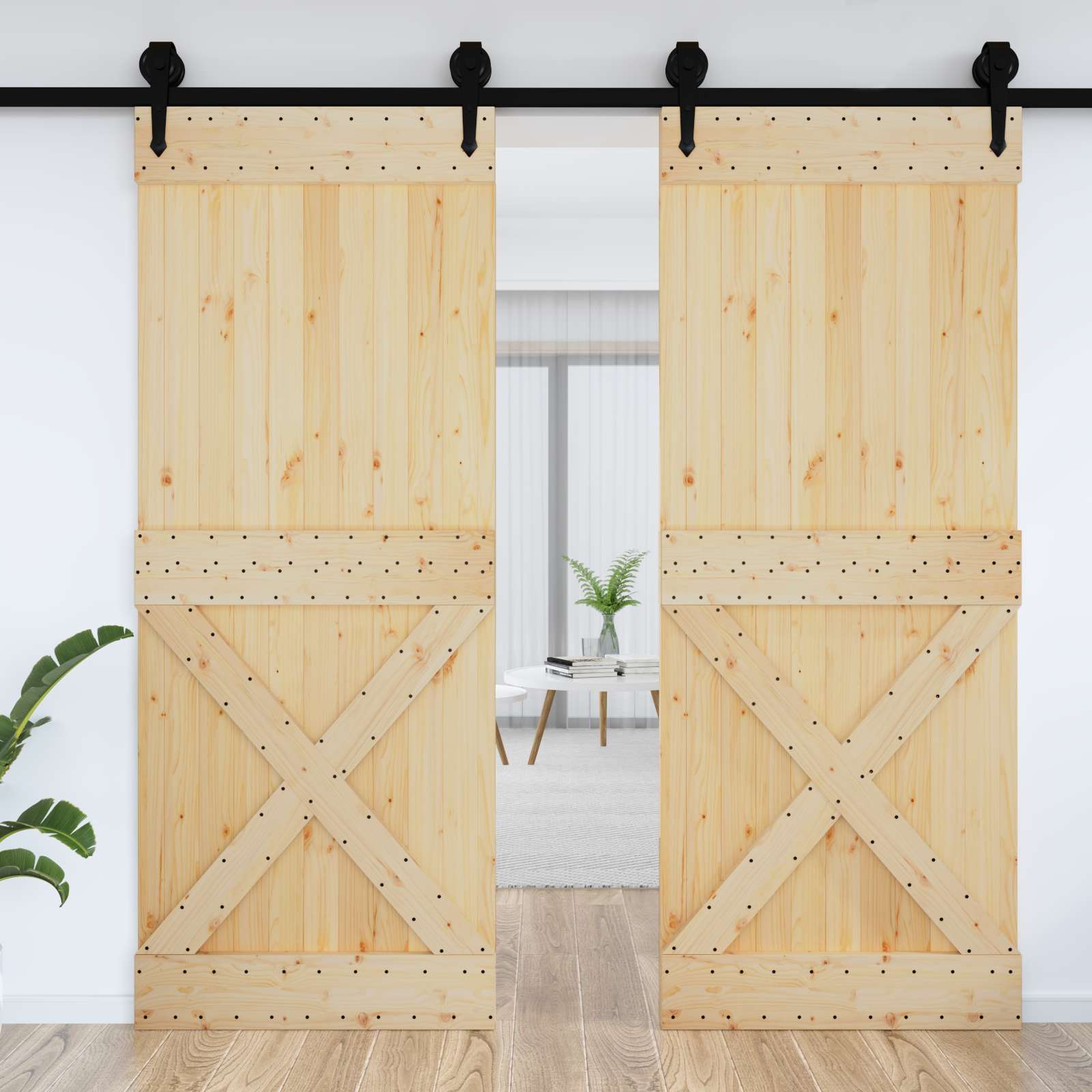 Πόρτα NARVIK Φυσικό 90 x 210 cm Συμπαγές Ξύλο Πεύκου - Pakobazaar