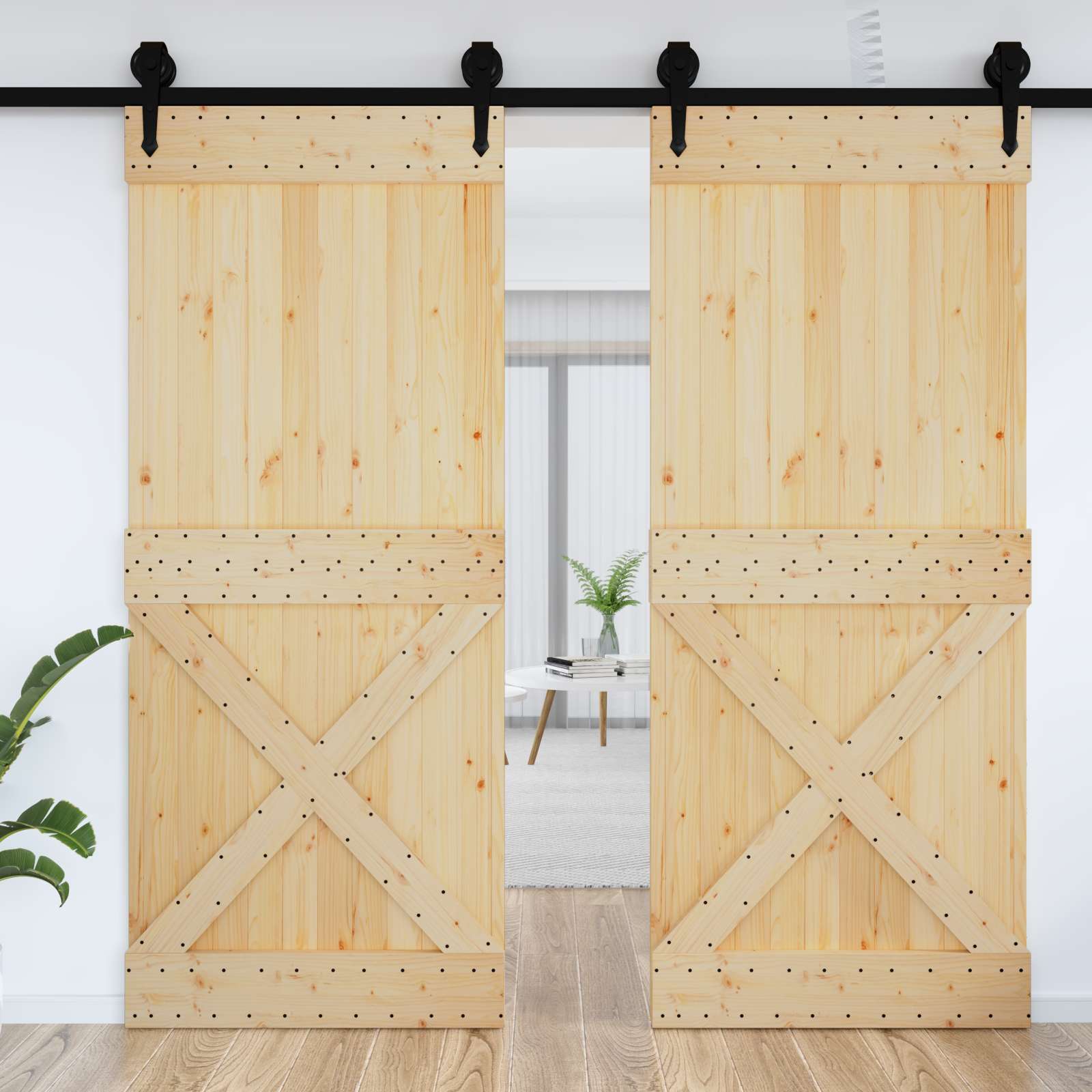 Πόρτα NARVIK Φυσικό 95 x 210 cm Συμπαγές Ξύλο Πεύκου - Pakobazaar