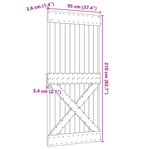 Πόρτα NARVIK Φυσικό 95 x 210 cm Συμπαγές Ξύλο Πεύκου - Pakobazaar