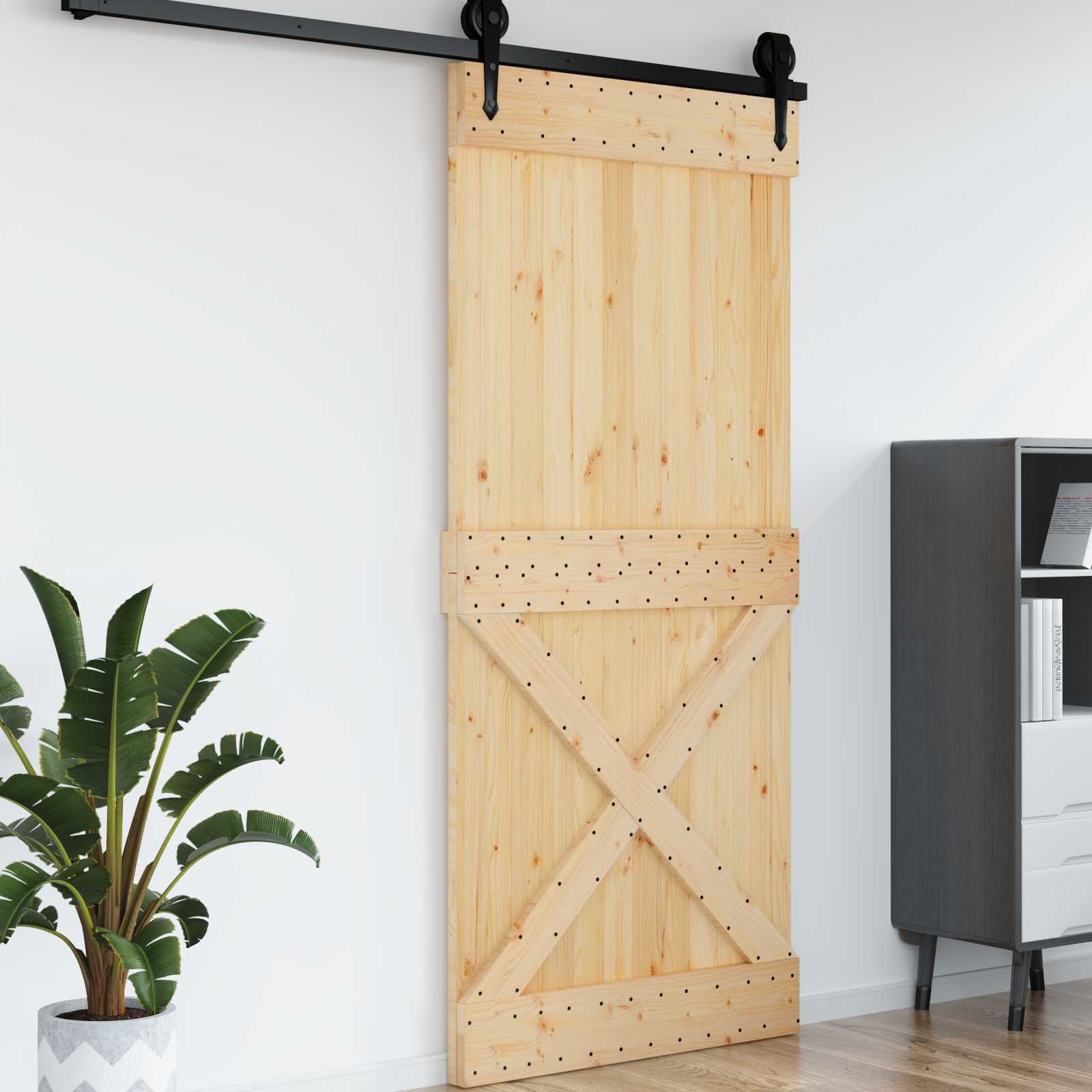 Πόρτα NARVIK Φυσικό 100 x 210 cm Συμπαγές Ξύλο Πεύκου - Pakobazaar