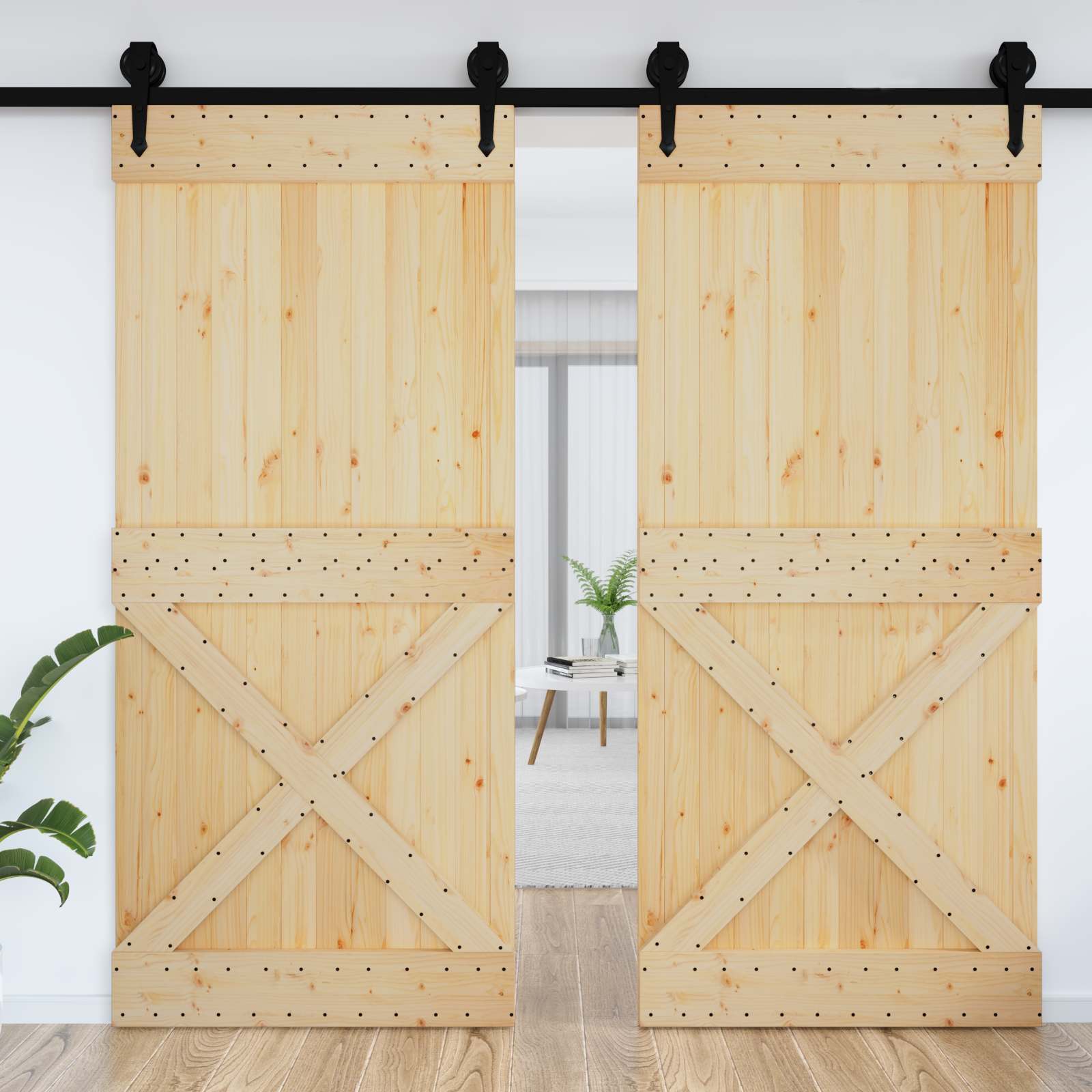Πόρτα NARVIK Φυσικό 100 x 210 cm Συμπαγές Ξύλο Πεύκου - Pakobazaar
