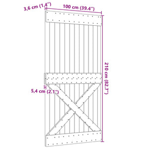 Πόρτα NARVIK Φυσικό 100 x 210 cm Συμπαγές Ξύλο Πεύκου - Pakobazaar