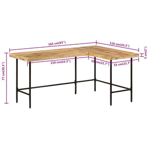 Γραφείο 165x110x77 cm Μασίφ Ξύλο Μάνγκο και Σίδερο