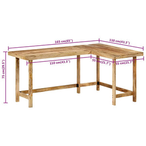 Γραφείο 165x110x75 cm Mango από μασίφ ξύλο - Pakobazaar