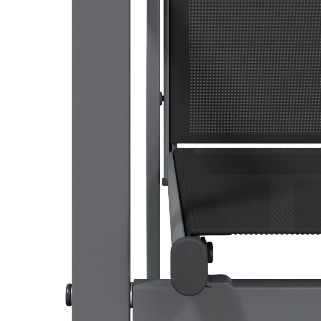 Σετ Τραπεζαρίας Κήπου 7 Τεμαχίων Μαύρο Textilene & Ατσάλι