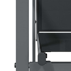 Σετ Τραπεζαρίας Κήπου 7 Τεμαχίων Μαύρο Textilene & Ατσάλι