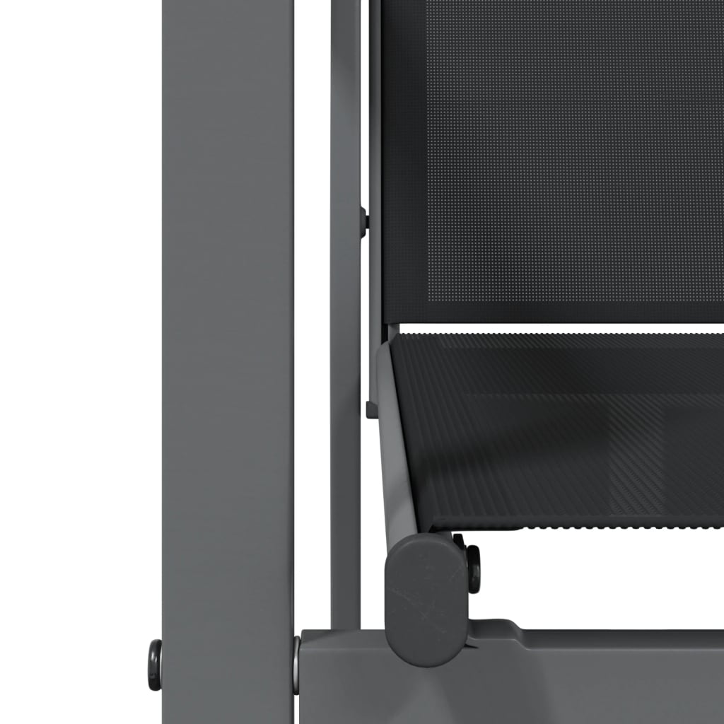 Σετ Τραπεζαρίας Κήπου 3 Τεμαχίων Μαύρο Textilene & Ατσάλι