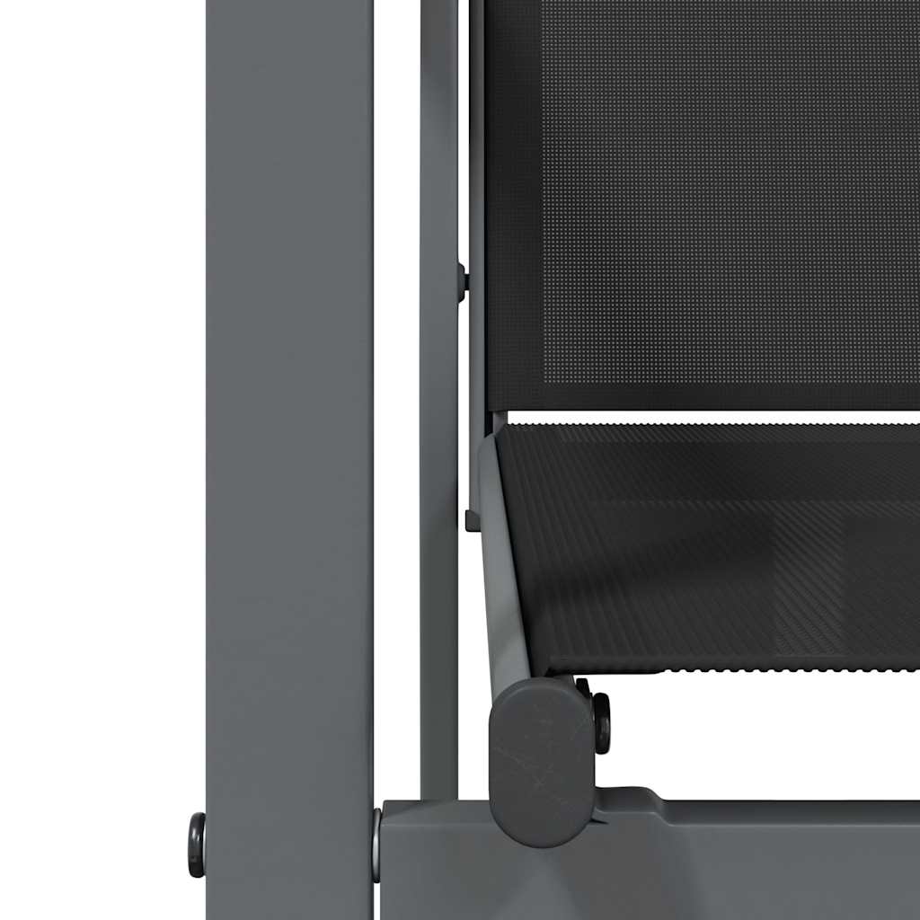 Σετ Τραπεζαρίας Κήπου 5 Τεμαχίων Μαύρο Textilene & Ατσάλι