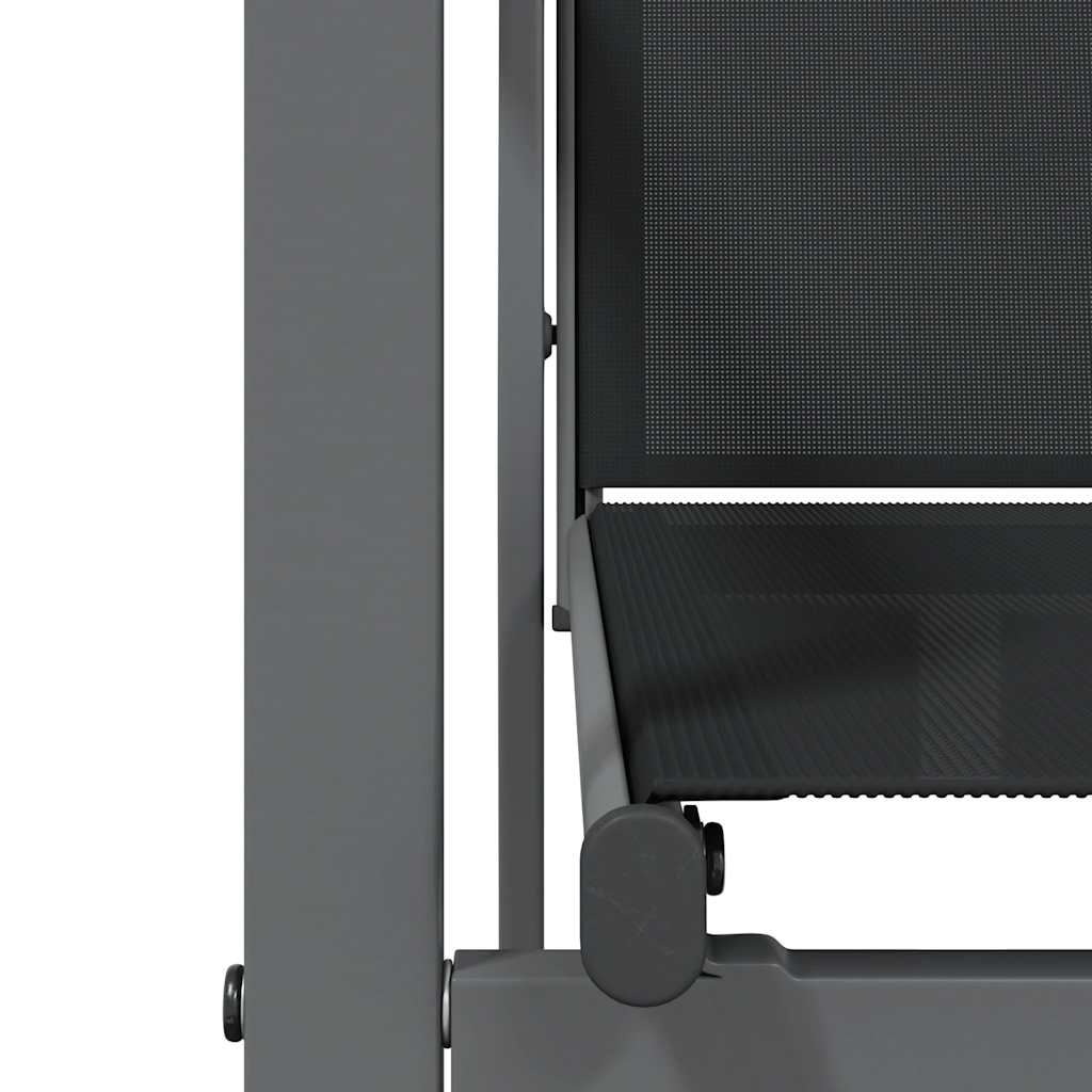 Σετ Τραπεζαρίας Κήπου 7 Τεμαχίων Μαύρο Textilene & Ατσάλι