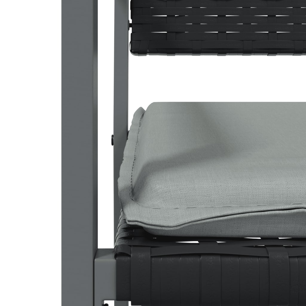 Καρέκλες Κήπου 6 τεμ. Μαύρο 54x62,5x89 εκ Συνθ. Ρατάν&Μαξιλάρια