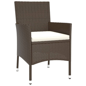 Σετ Επίπλων Μπιστρό Κήπου 5 τεμ. Καφέ Συνθ. Ρατάν με Μαξιλάρια