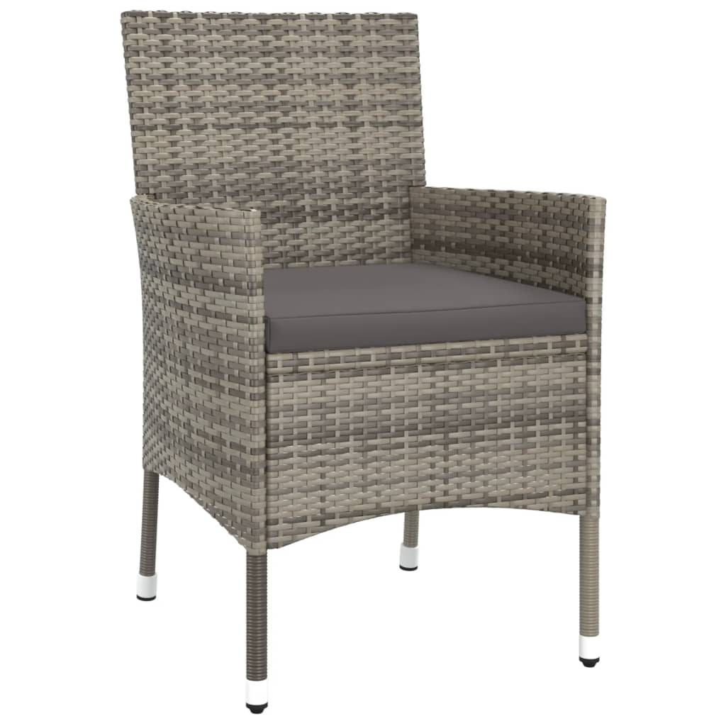 Σετ Επίπλων Bistro Κήπου 5 τεμ. Γκρι Συνθετ. Ρατάν με Μαξιλάρια