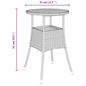 Σετ Επίπλων Bistro Κήπου 5 τεμ. Γκρι Συνθετ. Ρατάν με Μαξιλάρια