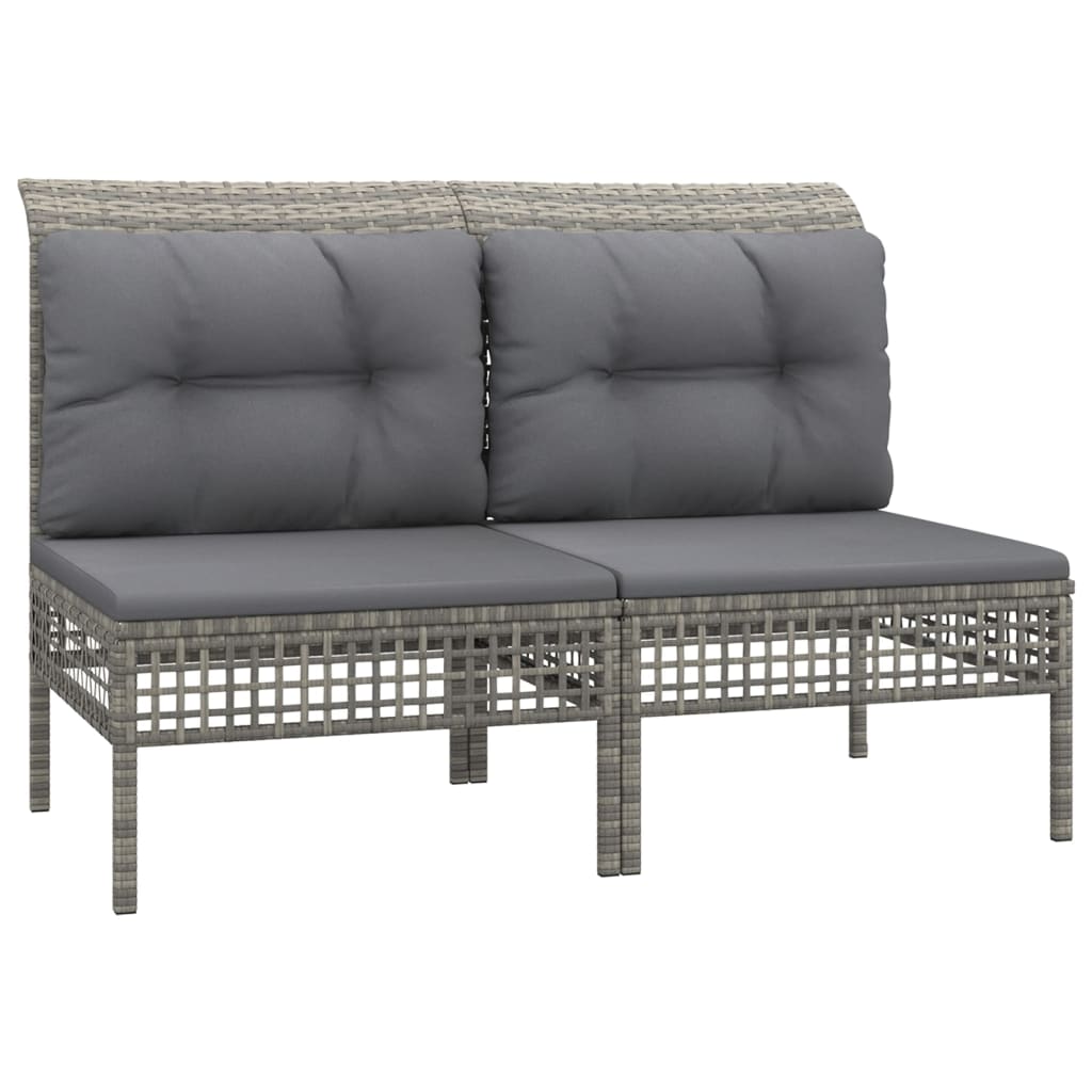 Σαλόνι Κήπου 11 Τεμαχίων Γκρι από Συνθετικό Ρατάν με Μαξιλάρια