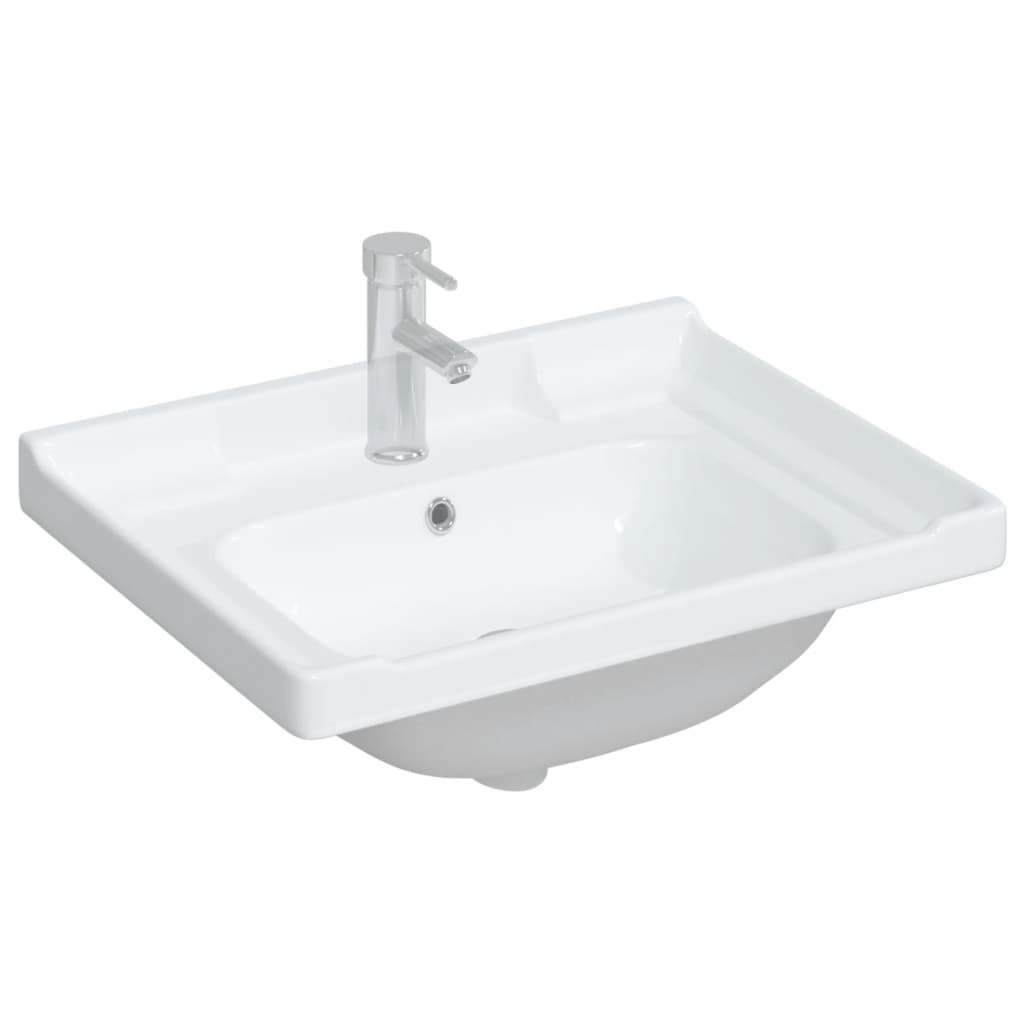 Νιπτήρας Μπάνιου Ορθογώνιος Λευκός 61 x 48 x 23 εκ. Κεραμικός