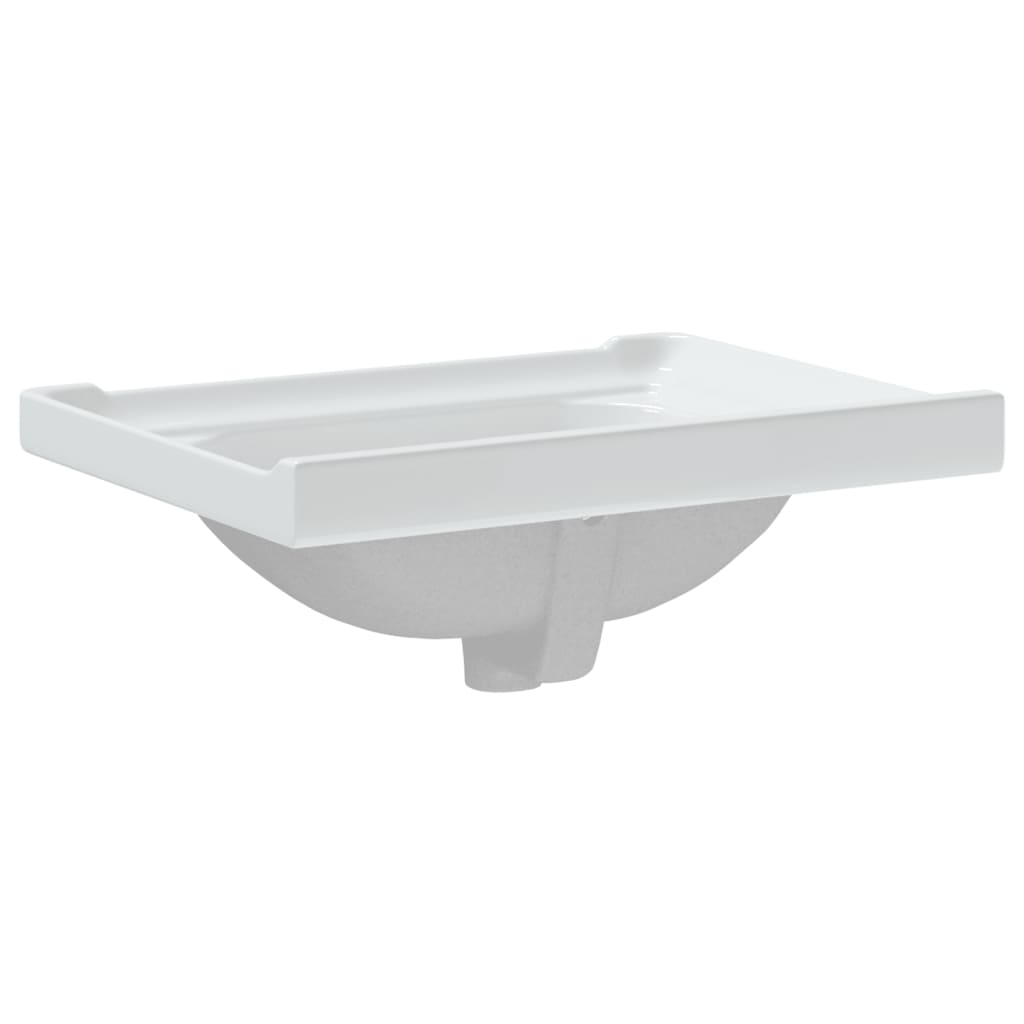 Νιπτήρας Μπάνιου Ορθογώνιος Λευκός 61 x 48 x 23 εκ. Κεραμικός