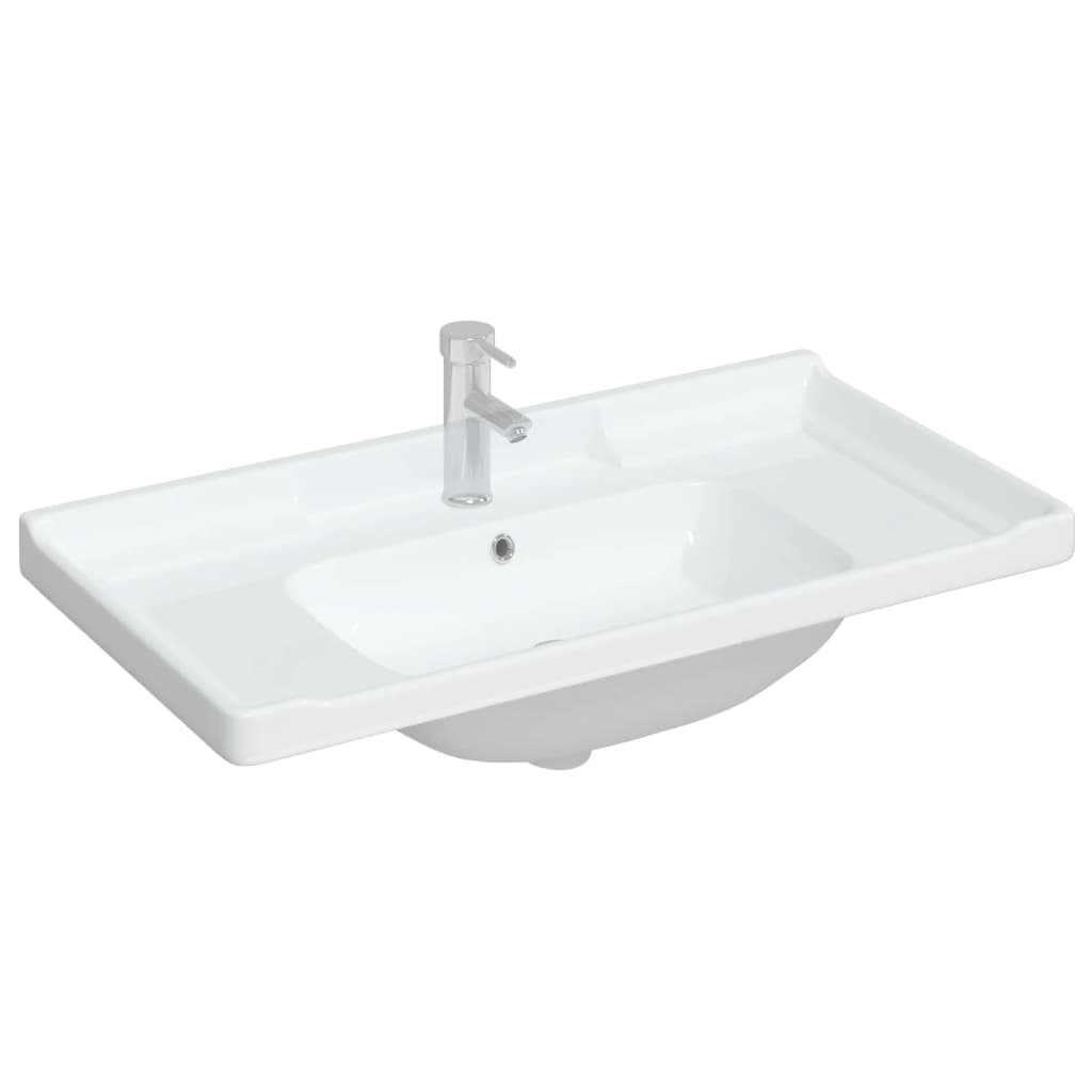 Νιπτήρας Μπάνιου Ορθογώνιος Λευκός 91,5x48x23 εκ. Κεραμικός - Pakobazaar