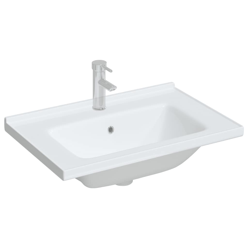 Νιπτήρας Μπάνιου Ορθογώνιος Λευκός 71 x 48 x 19,5 εκ. Κεραμικός