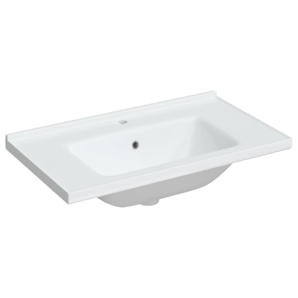 Νιπτήρας Μπάνιου Ορθογώνιος Λευκός 81 x 48 x 19,5 εκ. Κεραμικός
