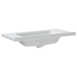 Νιπτήρας Μπάνιου Ορθογώνιος Λευκός 100 x 48 x 19,5εκ. Κεραμικός