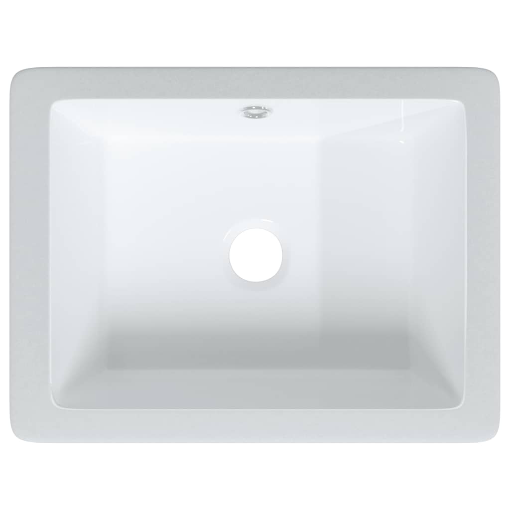 Νιπτήρας Μπάνιου Ορθογώνιος Λευκός 39x30x18,5 εκ. Κεραμικός