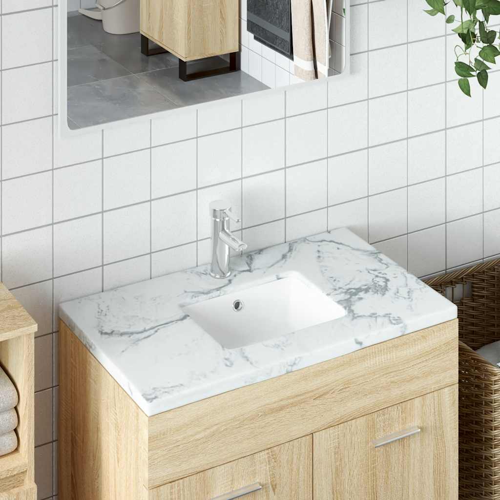 Νιπτήρας Μπάνιου Ορθογώνιος Λευκός 39x30x18,5 εκ. Κεραμικός