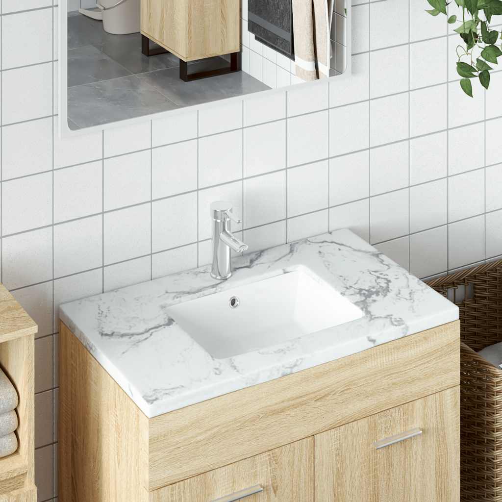 Νιπτήρας Μπάνιου Ορθογώνιος Λευκός 50x40,5x18,5 εκ. Κεραμικός