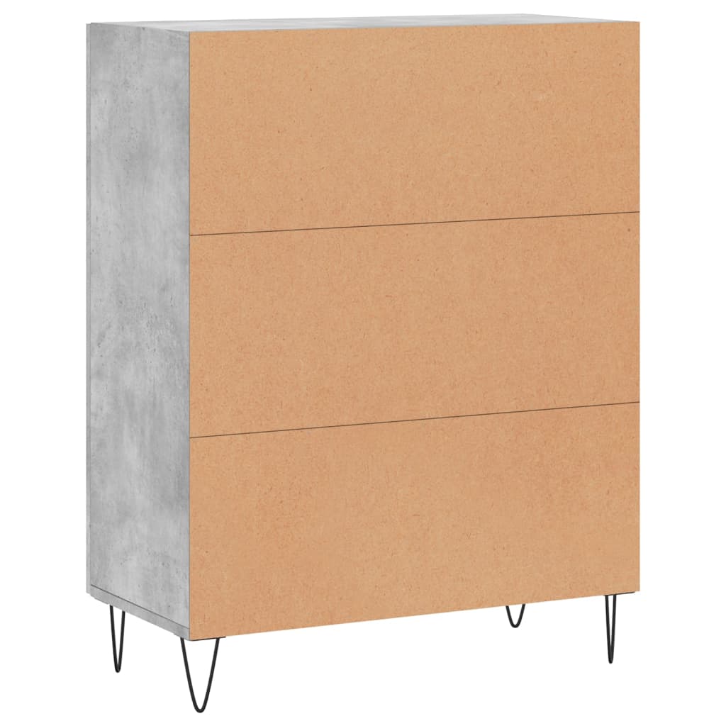 Ντουλάπι Γκρι Σκυροδέματος 69,5x34x90 εκ. Επεξεργασμένο Ξύλο