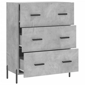 Ντουλάπι Γκρι Σκυροδέματος 69,5x34x90 εκ. Επεξεργασμένο Ξύλο