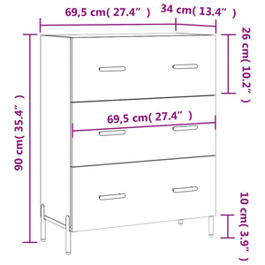 Ντουλάπι Καφέ Δρυς 69,5 x 34 x 90 εκ. Επεξεργασμένο Ξύλο