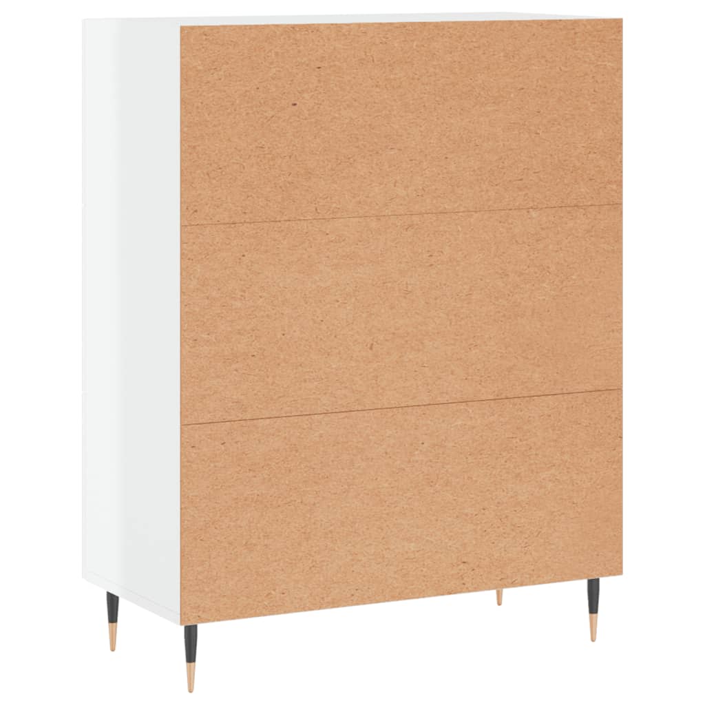 Ντουλάπι Γυαλιστερό Λευκό 69,5x34x90 εκ. Επεξεργασμένο Ξύλο