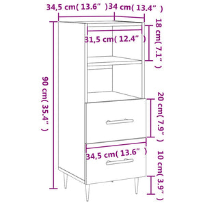 Ντουλάπι Γκρι Sonoma 34,5x34x90 εκ. από Επεξεργασμένο Ξύλο