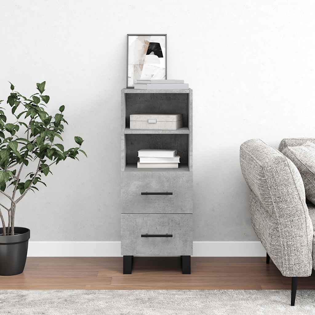 Ντουλάπι Γκρι Σκυροδέματος 34,5x34x90 εκ. Επεξεργασμένο Ξύλο - Pakobazaar