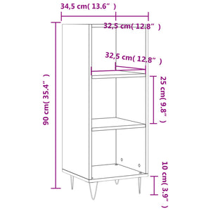 Ντουλάπι Γκρι Σκυροδέματος 34,5x32,5x90 εκ. Επεξεργασμένο Ξύλο