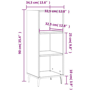 Ντουλάπι Γκρι sonoma 34,5x32,5x90εκ. από Επεξεργασμένο Ξύλο - Pakobazaar