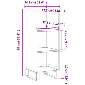 Ντουλάπι Γκρι sonoma 34,5x32,5x90εκ. από Επεξεργασμένο Ξύλο