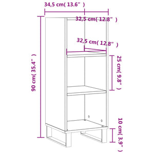 Ντουλάπι Καφέ Δρυς 34,5x32,5x90 εκ. Επεξεργασμένο Ξύλο