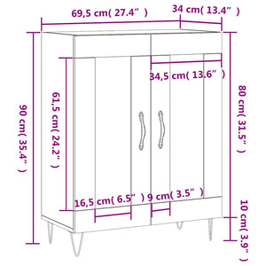 Ντουλάπι Γκρι Sonoma 69,5 x 34 x 90 εκ. από Επεξεργασμένο Ξύλο