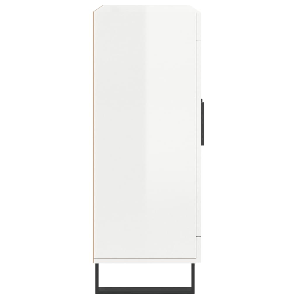 Ντουλάπι Γυαλιστερό Λευκό 69,5x34x90 εκ. Επεξεργασμένο Ξύλο