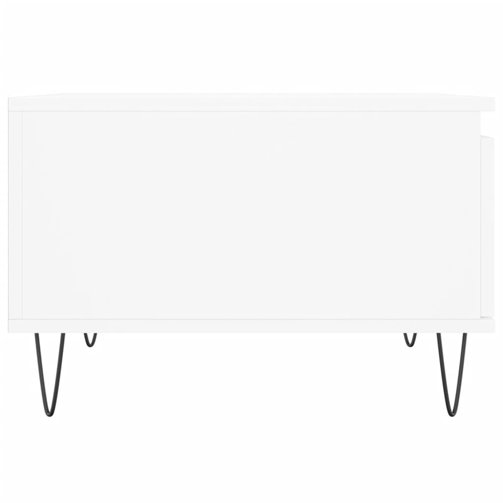 Τραπεζάκι Σαλονιού Λευκό 55x55x36,5 εκ. από Επεξεργασμένο Ξύλο