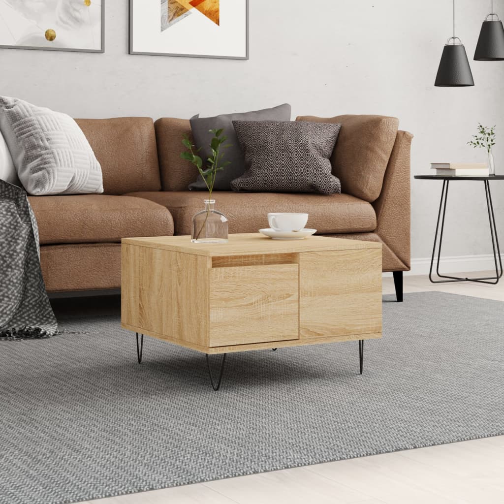 Τραπεζάκι Σαλονιού Sonoma Δρυς 55x55x36,5εκ. Επεξεργασμένο Ξύλο - Pakobazaar