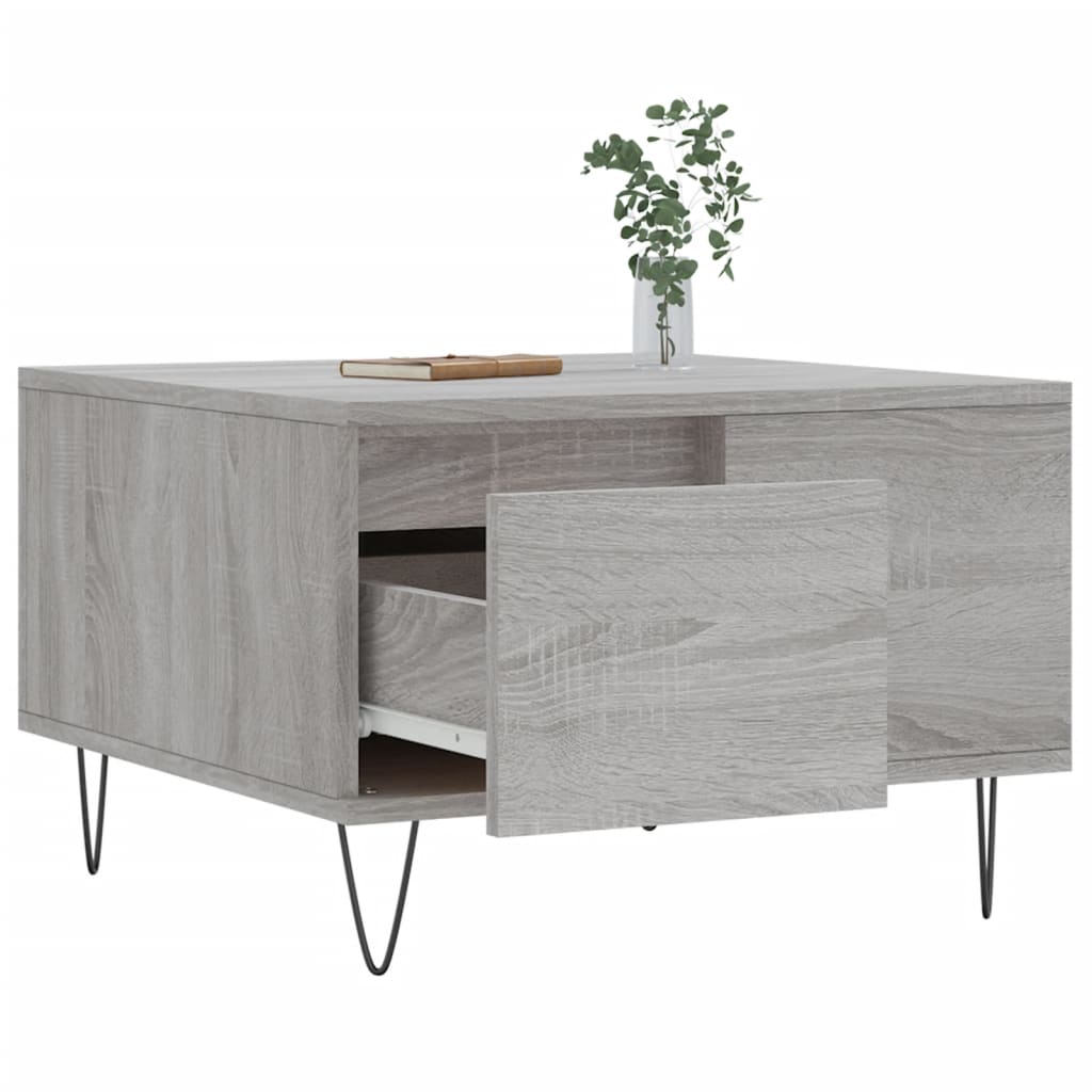 Τραπεζάκι Σαλονιού Γκρι Sonoma 55x55x36,5εκ. Επεξεργασμένο Ξύλο