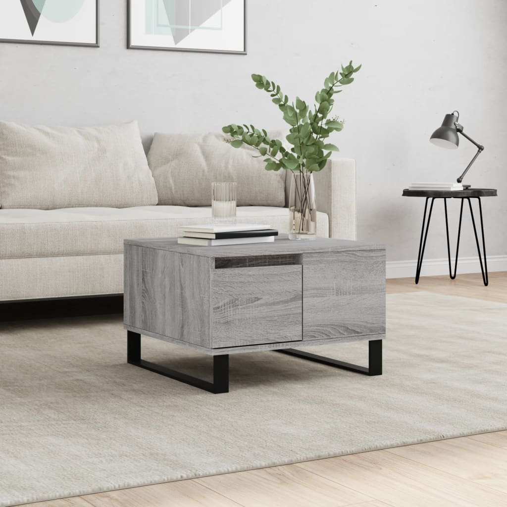 Τραπεζάκι Σαλονιού Γκρι Sonoma 55x55x36,5εκ. Επεξεργασμένο Ξύλο - Pakobazaar