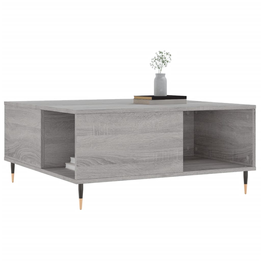 Τραπεζάκι Σαλονιού Γκρι Sonoma 80x80x36,5εκ. Επεξεργασμένο Ξύλο
