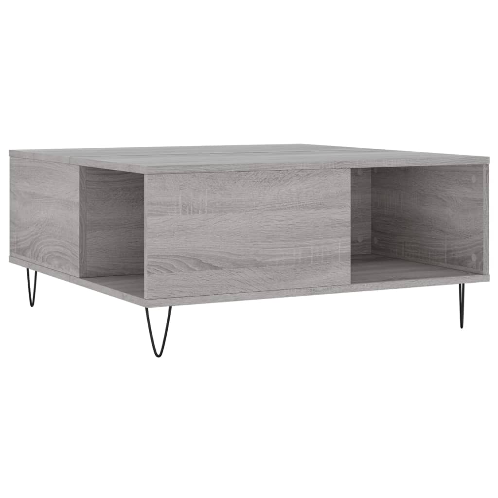 Τραπεζάκι Σαλονιού Γκρι Sonoma 80x80x36,5εκ. Επεξεργασμένο Ξύλο - Pakobazaar