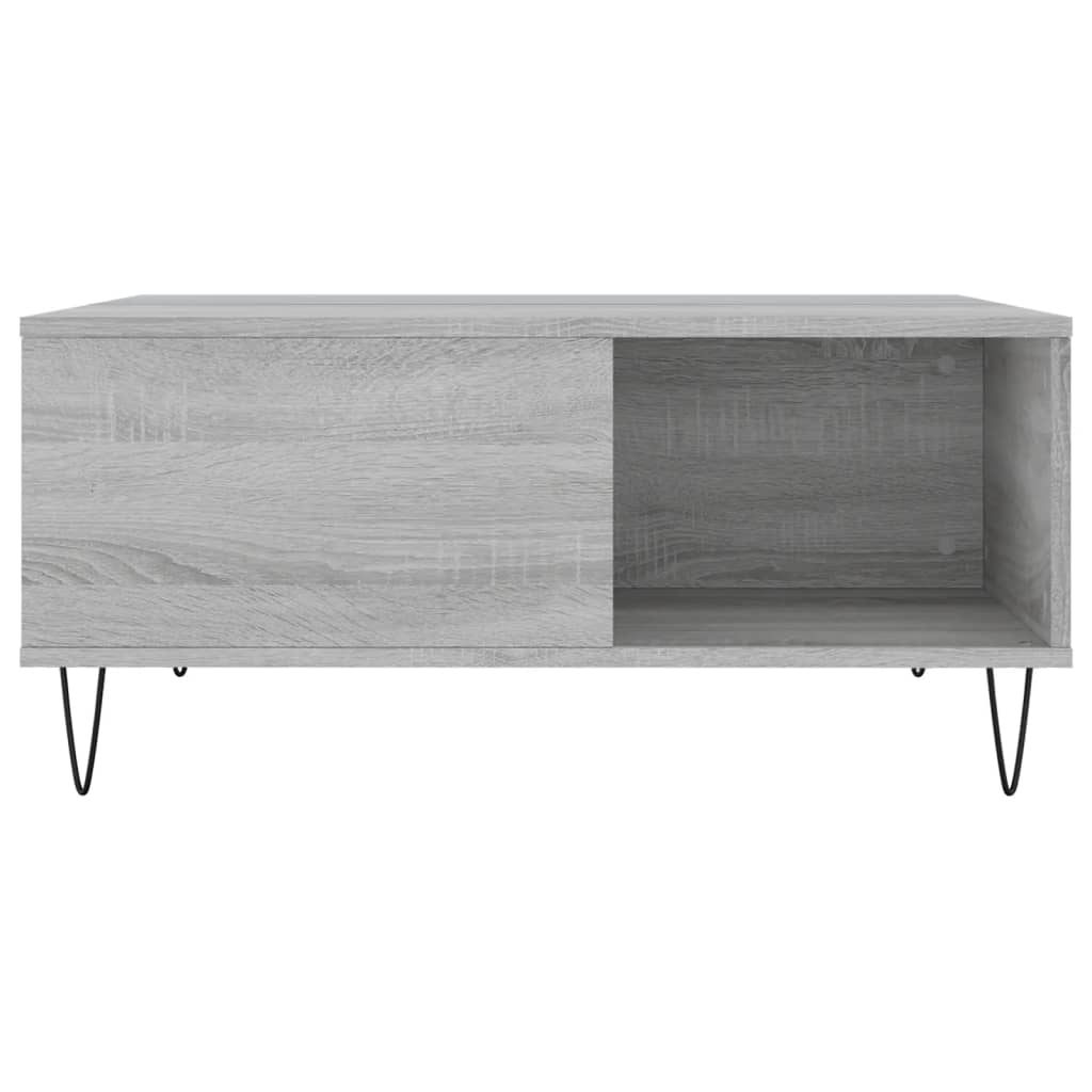 Τραπεζάκι Σαλονιού Γκρι Sonoma 80x80x36,5εκ. Επεξεργασμένο Ξύλο - Pakobazaar