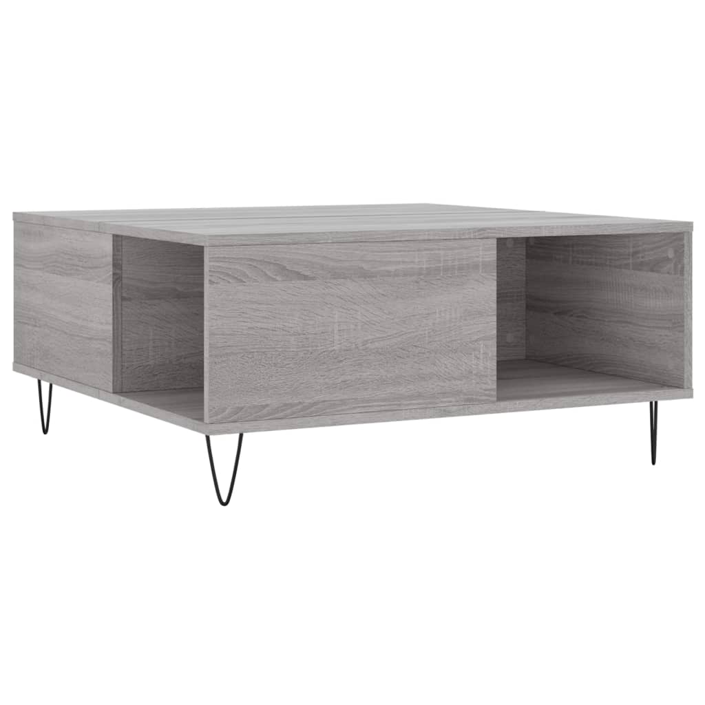 Τραπεζάκι Σαλονιού Γκρι Sonoma 80x80x36,5εκ. Επεξεργασμένο Ξύλο - Pakobazaar