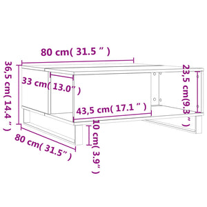 Τραπεζάκι Σαλονιού Sonoma Δρυς 80x80x36,5 εκ. Επεξεργασμ. Ξύλο - Pakobazaar