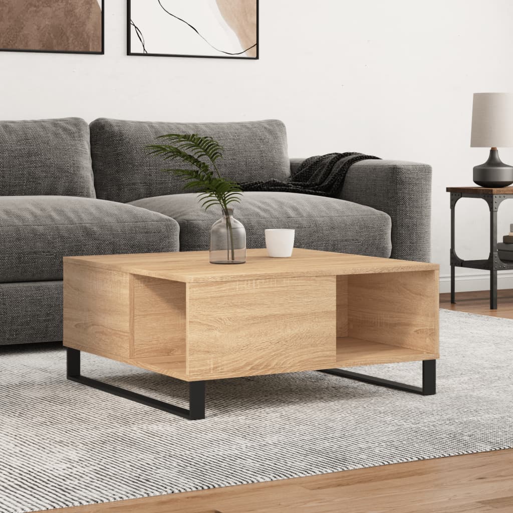 Τραπεζάκι Σαλονιού Sonoma Δρυς 80x80x36,5 εκ. Επεξεργασμ. Ξύλο - Pakobazaar