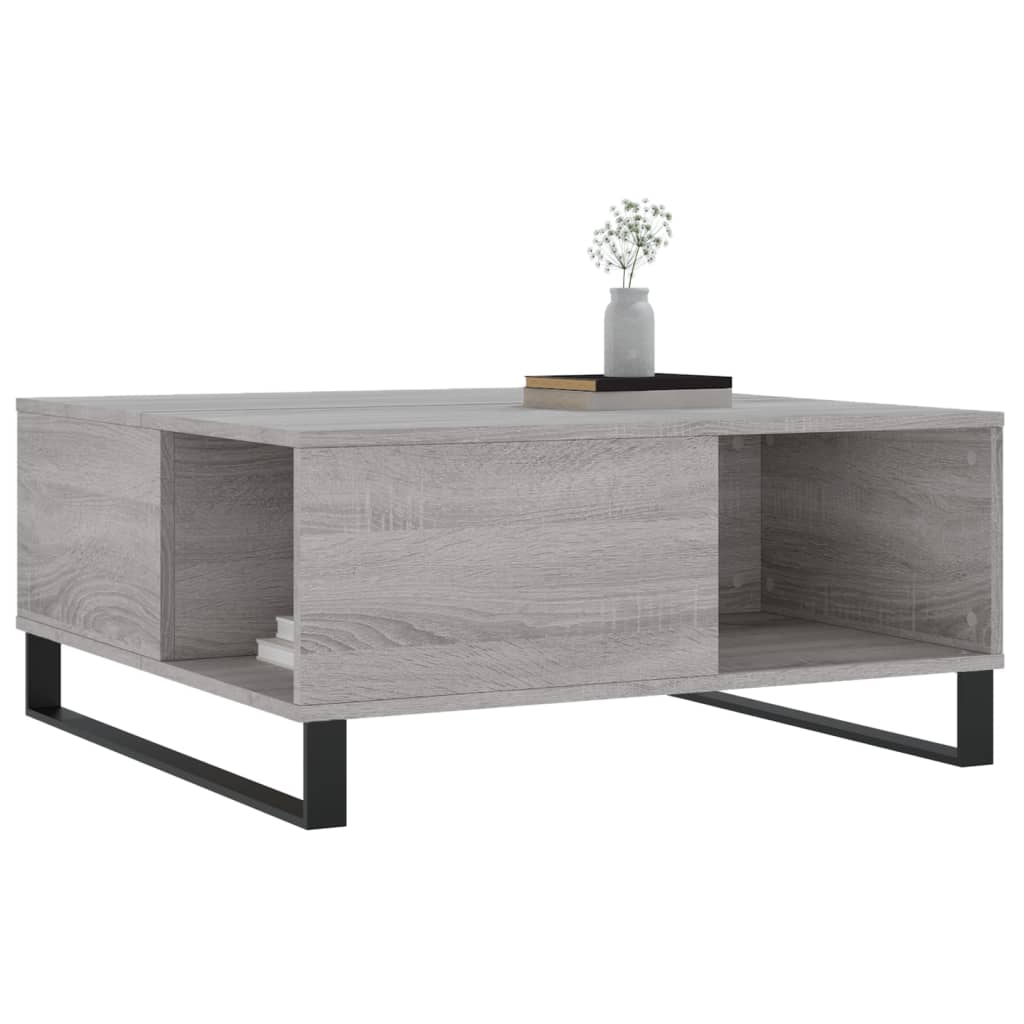Τραπεζάκι Σαλονιού Γκρι Sonoma 80x80x36,5εκ. Επεξεργασμένο Ξύλο - Pakobazaar